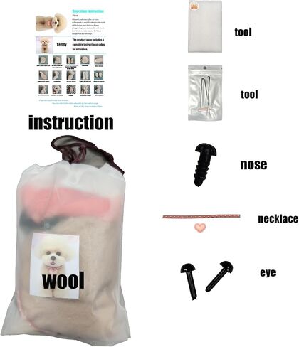 BKDRL Dogs Needle Felt Needle Felting Kit Wool Felting Kit for Beginners Includes All Tools and Instructions (Corgi) in Kuwait