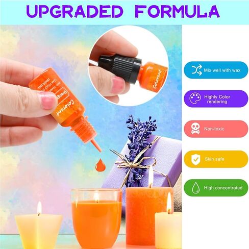 أصباغ الشمع لصنع الشموع - 24 لونًا (2 جم لكل واحدة) مجموعة من أصباغ الشموع لشموع الصويا الفريدة، ورقائق الألوان لصنع الشموع المعطرة، ومستلزمات DIY in Kuwait