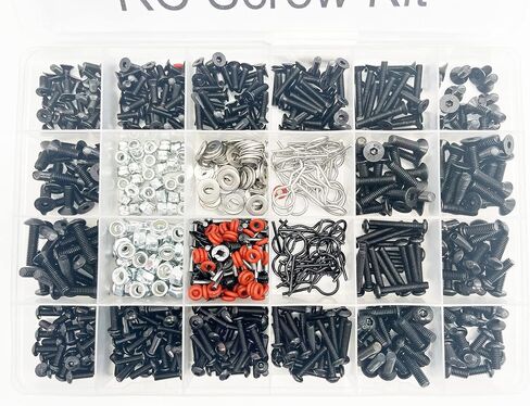 1000pcs Universal RC Screw Kit Screws Assortment Set, Hardware Fasteners for Traxxas Axial Redcat HPI Arrma SCX10 Losi 1/8 1/10 1/12 1/16 Scale RC Cars Trucks Crawler (1000pcs 304 Stainless Steel) in Saudi Arabia