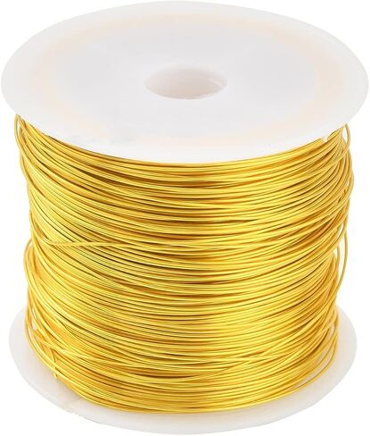 Airssory 0.5mm/24-Guage Copper Metal Beading Wire Long-Lasting Plated for Wrapping Twist Ties DIY Craft Jewelry Making - 75-Feet/25-Yard in Kuwait