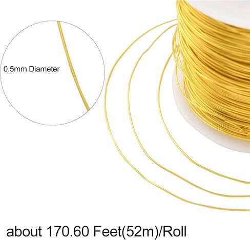 Airssory 0.5mm/24-Guage Copper Metal Beading Wire Long-Lasting Plated for Wrapping Twist Ties DIY Craft Jewelry Making - 75-Feet/25-Yard in Kuwait