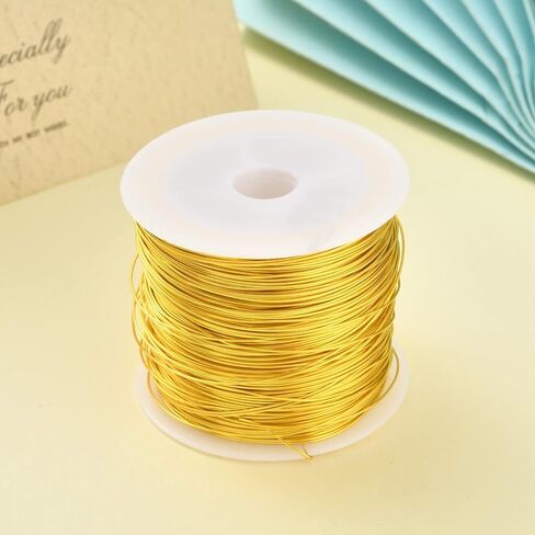 Airssory 0.5mm/24-Guage Copper Metal Beading Wire Long-Lasting Plated for Wrapping Twist Ties DIY Craft Jewelry Making - 75-Feet/25-Yard in Kuwait