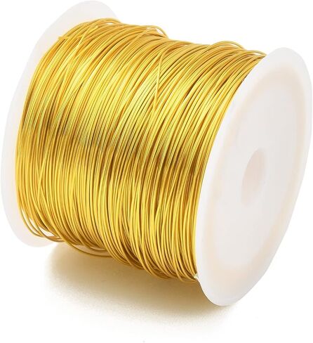 Airssory 0.5mm/24-Guage Copper Metal Beading Wire Long-Lasting Plated for Wrapping Twist Ties DIY Craft Jewelry Making - 75-Feet/25-Yard in Kuwait