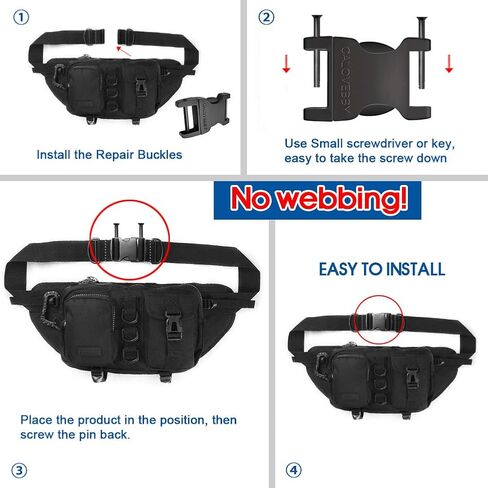 ابزيم اصلاح ميداني 1 انش، ابزيم بلاستيك 1 انش، مشبك جانبي قابل للتعديل 1 انش، قطعتان من الابازيم سريعة الفك مع قفل سلم 1 انش in Kuwait