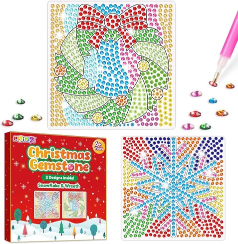 pigipigi Christmas Art Craft for Kids - Diamond Painting Kit for Girls Ages 6 7 8 12 Window Gem Art Creative Toys for 7 Year Old Girl Boy Christmas Holiday Gift Idea in Kuwait
