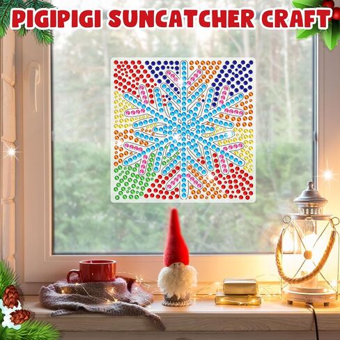 pigipigi Christmas Art Craft for Kids - Diamond Painting Kit for Girls Ages 6 7 8 12 Window Gem Art Creative Toys for 7 Year Old Girl Boy Christmas Holiday Gift Idea in Kuwait