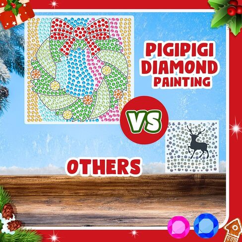 pigipigi Christmas Art Craft for Kids - Diamond Painting Kit for Girls Ages 6 7 8 12 Window Gem Art Creative Toys for 7 Year Old Girl Boy Christmas Holiday Gift Idea in Kuwait