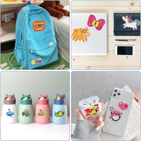 مجموعات الرسم الماسي للأطفال من Vicouyi، 12 قطعة من مجموعة الفن الماسي 5D للأطفال in Kuwait