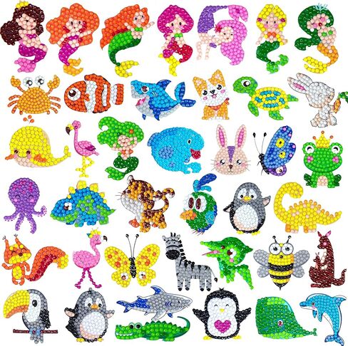 Yazhiji 5D Diamond Painting Kits for Kids Gemstone Dotz Arts and Crafts for Boys or Girls 8 9 10 11 12 Years Old DIY Gem Paint Mosaic Sticker for Adult,Ideal Gift Painting Kit for Beginners 81pcs in Kuwait