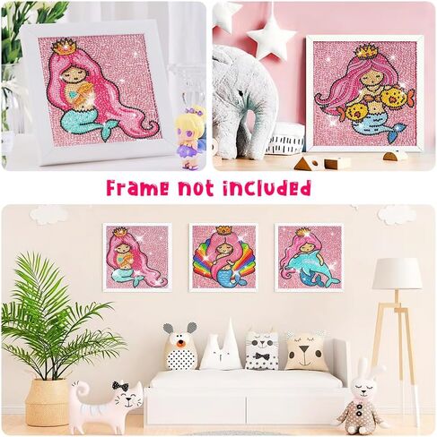 ForPeak Diamond Art للأطفال، الفنون والحرف اليدوية للأطفال الذين تتراوح أعمارهم بين 8-12 عامًا، طلاء فني فسيفساء كامل الحفر بالأرقام، مجموعات طلاء ألماس 5D للأطفال DIY هدية للأطفال 6 "× 6" 4 قطع (مساحة) in Kuwait