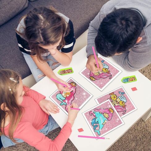 ForPeak Diamond Art للأطفال، الفنون والحرف اليدوية للأطفال الذين تتراوح أعمارهم بين 8-12 عامًا، طلاء فني فسيفساء كامل الحفر بالأرقام، مجموعات طلاء ألماس 5D للأطفال DIY هدية للأطفال 6 "× 6" 4 قطع (مساحة) in Kuwait