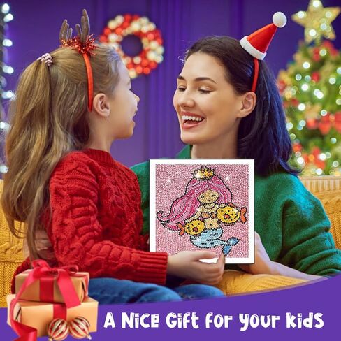 ForPeak Diamond Art للأطفال، الفنون والحرف اليدوية للأطفال الذين تتراوح أعمارهم بين 8-12 عامًا، طلاء فني فسيفساء كامل الحفر بالأرقام، مجموعات طلاء ألماس 5D للأطفال DIY هدية للأطفال 6 "× 6" 4 قطع (مساحة) in Kuwait