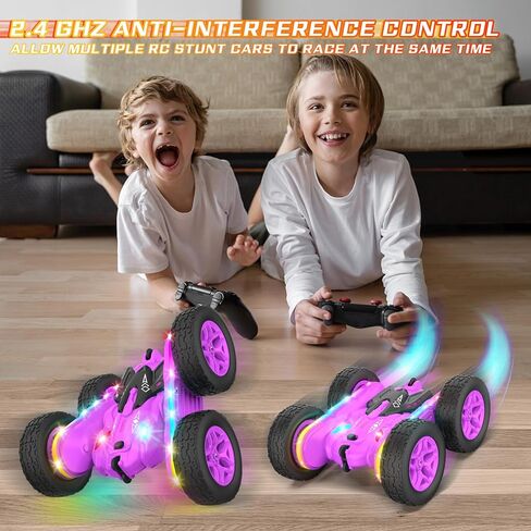 Terucle سيارة التحكم عن بعد، Rc Cars Stunt RC Car Toys New ترقية قطاع الأضواء والمصابيح الأمامية ألعاب السيارات على الوجهين 360 درجة الدورية 4WD Rc الانجراف شاحنة للبنين الفتيات هدية عيد ميلاد (الأخضر) in Kuwait