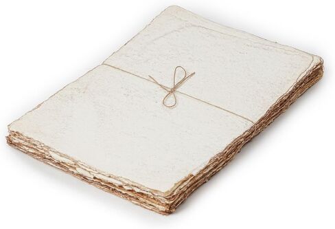 LEATHER VILLAGE Watercolor Paper- 6 X 4 inches - 25 Sheets Watercolor Paper for Drawing, Sketching, Wedding Cards & Crafts - 150 GSM Thick Deckle Edge Virgin Cotton Handmade Paper - Vintage in Kuwait