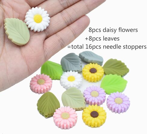 سدادات ابر حياكة لطيفة على شكل زهرة الاقحوان واوراق الشجر واوراق الشجر واقيات غرز لوازم الحياكة اكسسوارات in Kuwait