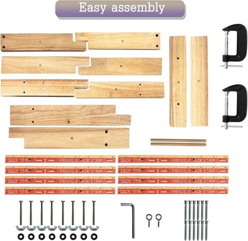 Tufting Frame, Rug Tufting Frame with Table Clamp, 27.5" x 27.5" Wooden Rug Making Frame for Tufting Gun Suitable for Electric Carpet Gun-Making Tools for Sewing, Embroidery, Rug Making Beginner in Kuwait