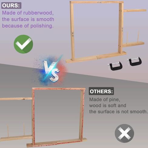 Tufting Frame, Rug Tufting Frame with Table Clamp, 27.5" x 27.5" Wooden Rug Making Frame for Tufting Gun Suitable for Electric Carpet Gun-Making Tools for Sewing, Embroidery, Rug Making Beginner in Kuwait