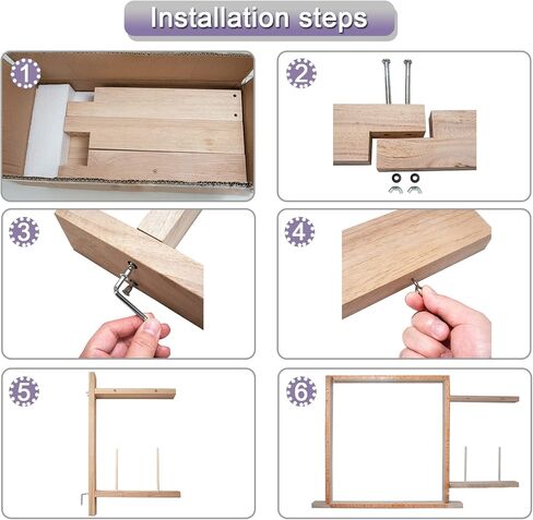 Tufting Frame, Rug Tufting Frame with Table Clamp, 27.5" x 27.5" Wooden Rug Making Frame for Tufting Gun Suitable for Electric Carpet Gun-Making Tools for Sewing, Embroidery, Rug Making Beginner in Kuwait