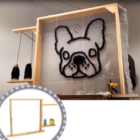 Tufting Frame, Rug Tufting Frame with Table Clamp, 27.5" x 27.5" Wooden Rug Making Frame for Tufting Gun Suitable for Electric Carpet Gun-Making Tools for Sewing, Embroidery, Rug Making Beginner in Kuwait