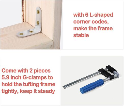 إطار خصلة ICZW لآلة خصلة السجاد الكهربائية مقاس 35.4 بوصة × 27.5 بوصة إطار خصلة السجاد مع المشبك in Kuwait