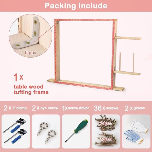 إطار خصلة ICZW لآلة خصلة السجاد الكهربائية مقاس 35.4 بوصة × 27.5 بوصة إطار خصلة السجاد مع المشبك in Kuwait