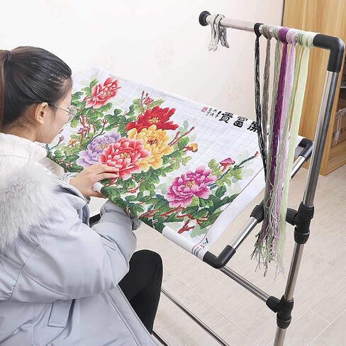 Needlework Floor Frame, Adjustable Cross Stitch Craft Stand, Standing Embroidery Lap Table, for Art Craft Sewing Holder in Saudi Arabia