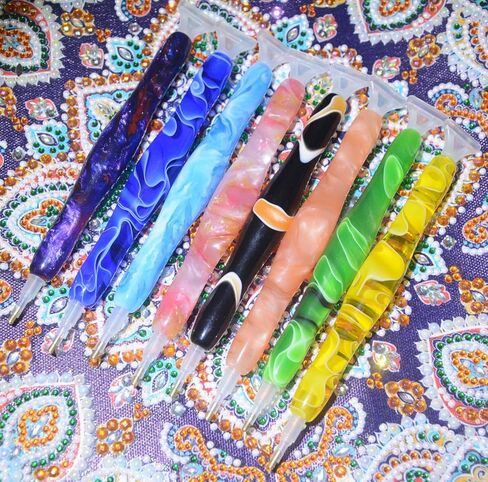 Handmade Resin Diamond Painting Pen Tools, 15Diamond Art Pen Placers and 5Clays, Diamond Painting Drill Pen Stylus, Gem Rhinestone Picker Tool, Nail Art Embroidery Decoration, Mosaic Making Candy Pink in Kuwait