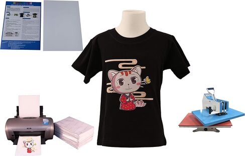 Heat Transfer Paper for Dark Fabric, Inkjet Transfer Paper for t-Shirts, Customer Pack 10 Sheets, by Unewprint (8.3"11.7") in Kuwait