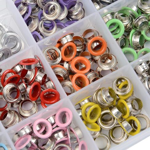 HOTMMGR 1/4 بوصة مجموعة أدوات جروميت Hotetey 360 مجموعة متعددة الألوان مجموعة ثقوب معدنية مع أدوات التثبيت 12 لونًا in Kuwait