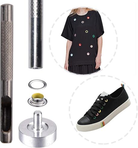 HOTMMGR 1/4 بوصة مجموعة أدوات جروميت Hotetey 360 مجموعة متعددة الألوان مجموعة ثقوب معدنية مع أدوات التثبيت 12 لونًا in Kuwait