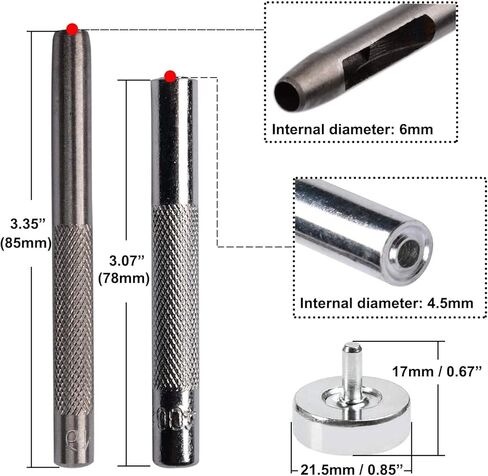 HOTMMGR 1/4 بوصة مجموعة أدوات جروميت Hotetey 360 مجموعة متعددة الألوان مجموعة ثقوب معدنية مع أدوات التثبيت 12 لونًا in Kuwait