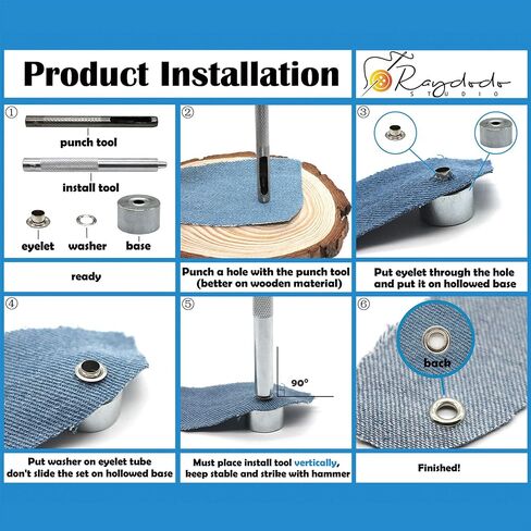 Raydodo 3/16 Inch Eyelets Brass Grommet Kit with Tool in Kuwait