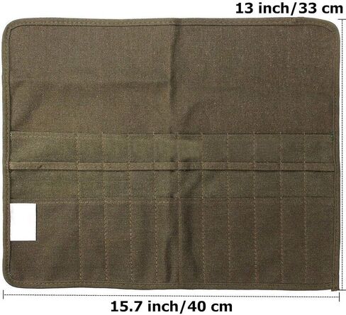 22 slots Paint Brush Case Canvas Paint Brush Holder, Roll Up Storage Bag Holder Canvas Wrap for Acrylic Watercolor Oil Face Brush - Army Green in Saudi Arabia