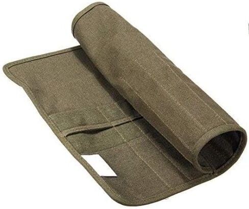 22 slots Paint Brush Case Canvas Paint Brush Holder, Roll Up Storage Bag Holder Canvas Wrap for Acrylic Watercolor Oil Face Brush - Army Green in Saudi Arabia