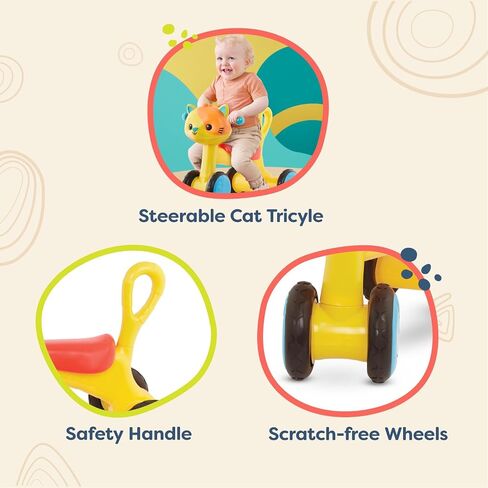 B. toys- B. play- Riding Buddy - Cat- Ride-On Toy – Cat Ride-On with Wheels – Balance Bike for Toddlers – Indoor & Outdoor Riding Toys – 1 Year + in Saudi Arabia