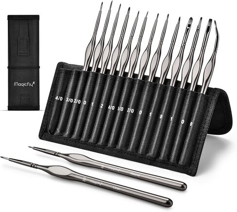 مجموعة فُرش طلاء ماجيك فلاي، 15 قطعة، فرش طلاء مصغر للشعر من النايلون، مع حقيبة نايلون مقاومة للغبار، تفاصيل دقيقة للأكريليك، الزيت، ألوان مائية، جواش وأكثر من ذلك in Kuwait