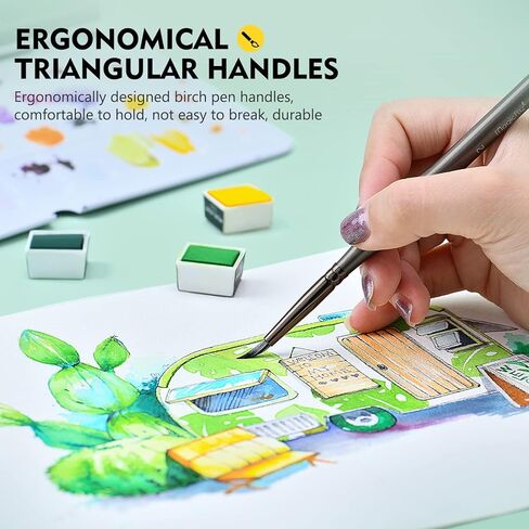 مجموعة فُرش طلاء ماجيك فلاي، 15 قطعة، فرش طلاء مصغر للشعر من النايلون، مع حقيبة نايلون مقاومة للغبار، تفاصيل دقيقة للأكريليك، الزيت، ألوان مائية، جواش وأكثر من ذلك in Kuwait