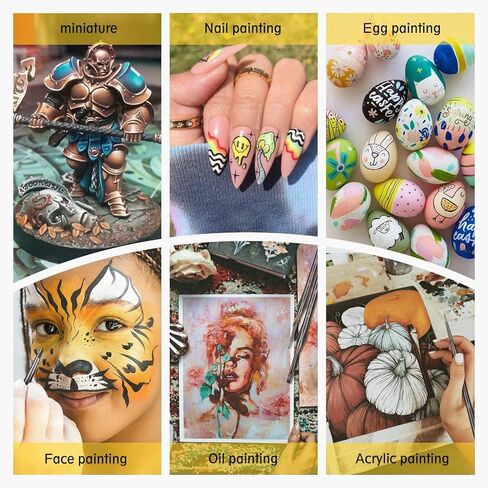 مجموعة فُرش طلاء ماجيك فلاي، 15 قطعة، فرش طلاء مصغر للشعر من النايلون، مع حقيبة نايلون مقاومة للغبار، تفاصيل دقيقة للأكريليك، الزيت، ألوان مائية، جواش وأكثر من ذلك in Kuwait