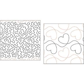 Quilting Creations Pantographs for Quilting | Set of 2 Rolls of Paper Pantograph Patterns for Longarm Quilting Machines | Basic Stipple and Heart Design Quilt Pantographs in Saudi Arabia