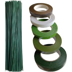 Arlai Pack of 50, Diameter 2mm Dark Green Paper Wrapped Floral stem Wire 16 Inch Floral Stem Wire - DIY Bouquet Stem Wrapping and Crafts in Saudi Arabia