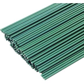 Arlai 100 Pcs 2 Gauge Floral Stem Wire 16 Inch Dark Green Floral Wire - DIY Artificial Flower Arrangements Wreath Making Supplies