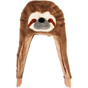 Tigerdoe Animal Hood Hat - Sloth Hat- Plush Animal Hats - Sloth Accessories - Sloth Gift Brown in Kuwait