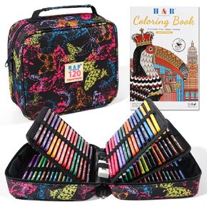 H & B 72 Colored Pencils Set for Adults with Coloring Book & Zipper Case in Kuwait