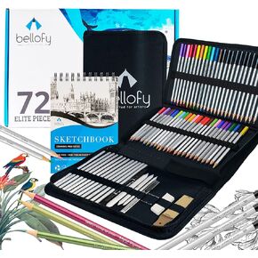 Bellofy 72 Pack Drawing Kit with 100 Sheets Drawing Pad | Art Supplies for Adults, Beginners & Kids | Art Set with All Necessary Drawing Supplies | Drawing kit for Kids 9-12 for Girls & Boys in Kuwait