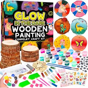 مجموعة طلاء الخشب للأطفال - تتوهج في الظلام - هدايا الفنون والحرف اليدوية للأولاد والبنات الذين تتراوح أعمارهم بين 4-8 و8-12 - مجموعات الأنشطة الحرفية - ألعاب فنية إبداعية لأعمار 4، 5، 6، 7، 8، 9، 10، 11 & أطفال بعمر 12 سنة in Kuwait