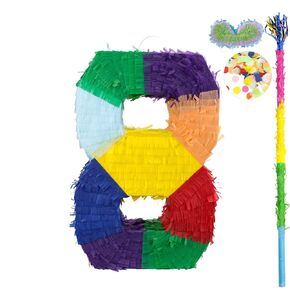 بيناتا صغيرة من كايمي لعيد الميلاد والاحتفال بالذكرى السنوية لتزيين حفلات سينكو دي مايو فييستا مع عصا، بيناتا ملونة متعددة الألوان (7) in Kuwait