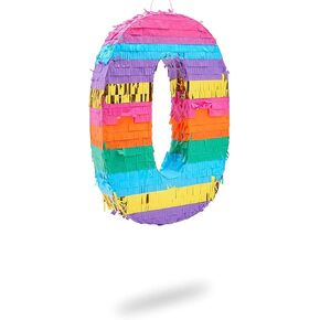 BLUE PANDA Number 4 Pinata - Vibrant Rainbow 4th Birthday Party Decorations | Multicolored Tissue Paper Fiesta Party Supplies | Large 12 x 17 x 3 Inches in Kuwait