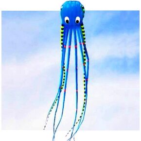 APZ Sky Visitor 3D 26ft Ultra Large & Fun Octopus Foil Kite with Handle & Line, Giant Kite Gifts Toys for Adults Kids Boys Girls, Beach Trip Family Games and Activities, Park Outdoor Fun (Blue) in Kuwait
