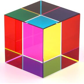 ZhuoChiMall CMY Mixing Color Cube 1.6 inch (40 mm) CMYcube Crystal Glass Prism, RGB Dispersion Prism, Multi-Color Desktop Toys Education Gift for Kids in Saudi Arabia