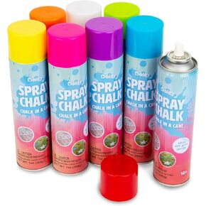 Boley Spray Chalk - 8 Pack Washable Sidewalk Chalk Spray Paint, 7 oz Each, Safe & Non-Toxic, Vibrant Colors for Outdoor Fun, Chalk for Asphalt, Grass, Snow, Sand, Concrete - Ages 14+ in Kuwait
